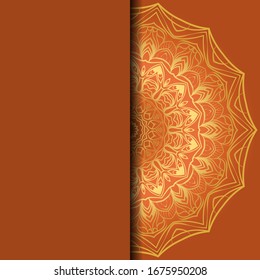 Luxury background. with gold mandala Vector card template. 