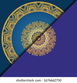  Luxuriöser Hintergrund. mit Goldmandala-Vektorillustration-Kartenvorlage. 