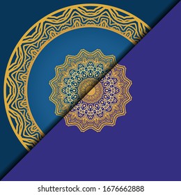 Luxury background. with gold mandala Vector card template. 