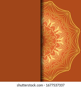  Luxuriöser Hintergrund. mit Goldmandala-Vektorillustration-Kartenvorlage. 