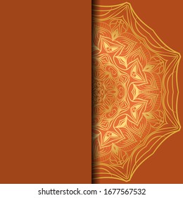 Luxury background. with gold mandala Vector card template. 