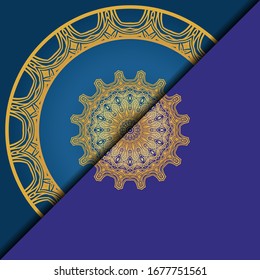 Luxury background. with gold mandala Vector card template. 