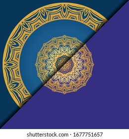 Luxury background. with gold mandala Vector card template. 