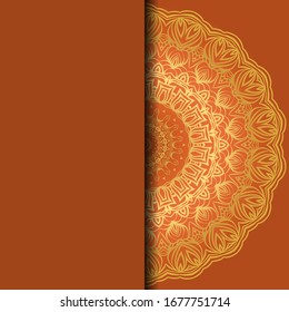 Luxury background. with gold mandala Vector card template. 