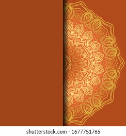 Luxury background. with gold mandala Vector card template. 