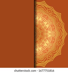  Luxuriöser Hintergrund. mit Goldmandala-Vektorillustration-Kartenvorlage. 
