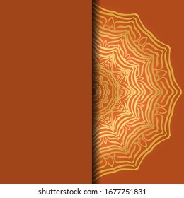 Luxury background. with gold mandala Vector card template. 