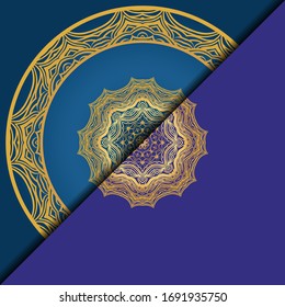 Luxury background. with gold mandala Vector card template. 