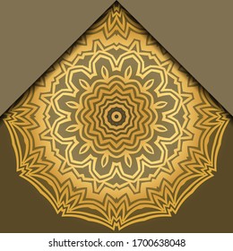 Luxury background. with gold mandala Vector card template. 