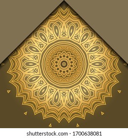 Luxury background. with gold mandala Vector card template. 