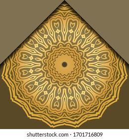Luxury background. with gold mandala Vector card template. 