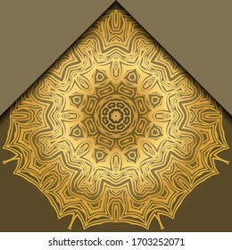 Luxury background. with gold mandala Vector card template. 