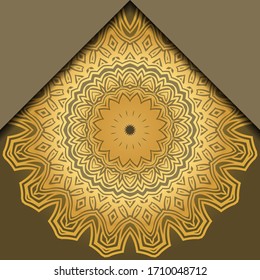 Luxury background. with gold mandala Vector card template. 