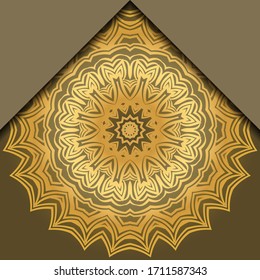 Luxury background. with gold mandala Vector card template. 