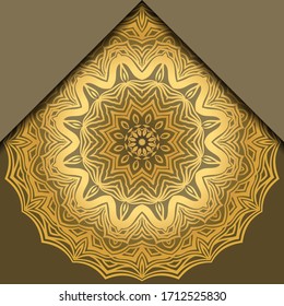 Luxury background. with gold mandala Vector card template. 