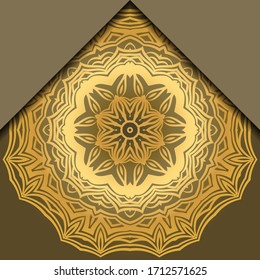 Luxury background. with gold mandala Vector card template. 