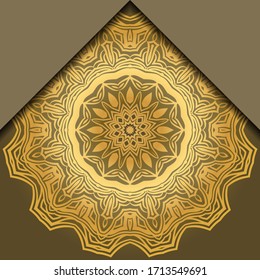 Luxury background. with gold mandala Vector card template. 