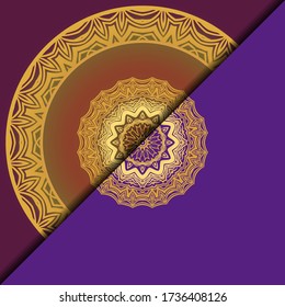 Luxury background. with gold mandala Vector card template. 