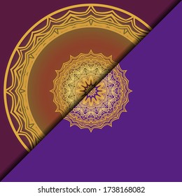 Luxury background. with gold mandala Vector card template. 