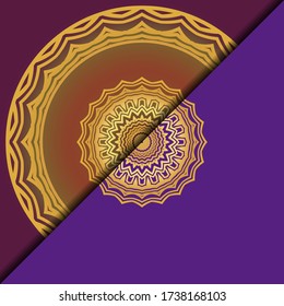 Lujo en el fondo. con una plantilla de tarjeta vectora de Mandala dorada. 