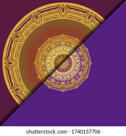 Luxury background. with gold mandala Vector card template. 