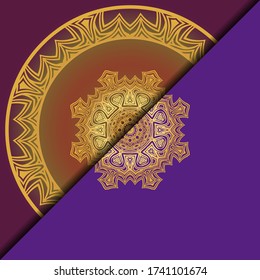 Luxury background. with gold mandala Vector card template. 
