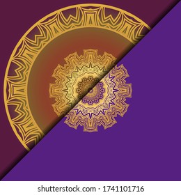 Luxury background. with gold mandala Vector card template. 