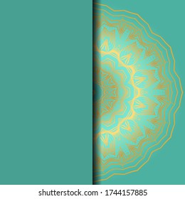 Luxury background. with gold mandala Vector card template. 