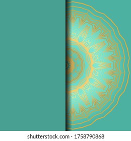Luxury background. with gold mandala Vector card template. 