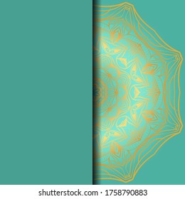 Luxury background. with gold mandala Vector card template. 