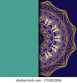 Luxuriöser Hintergrund. mit goldener mandala Vektorkartenvorlage. 