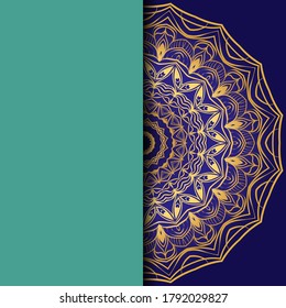 Luxury background. with gold mandala Vector card template. 