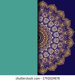 Luxuriöser Hintergrund. mit goldener mandala Vektorkartenvorlage. 