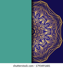 Luxury background. with gold mandala Vector card template. 