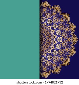 Luxury background. with gold mandala Vector card template. 