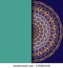 Luxuriöser Hintergrund. mit goldener mandala Vektorkartenvorlage. 