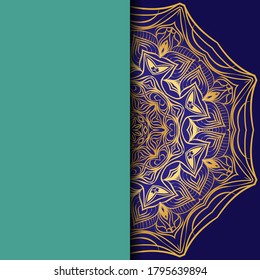 Luxury background. with gold mandala Vector card template. 