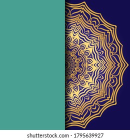 Luxury background. with gold mandala Vector card template. 