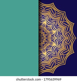 Luxury background. with gold mandala Vector card template. 