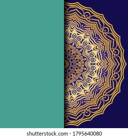 Luxury background. with gold mandala Vector card template. 