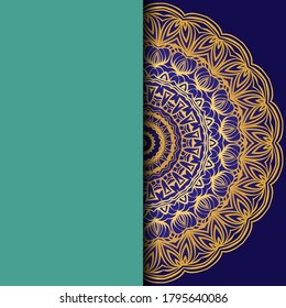 Luxuriöser Hintergrund. mit goldener mandala Vektorkartenvorlage. 