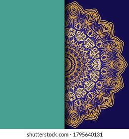 Luxuriöser Hintergrund. mit goldener mandala Vektorkartenvorlage. 