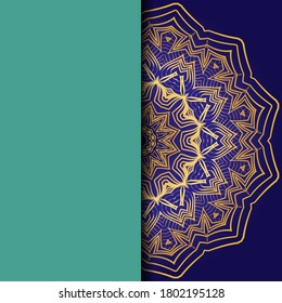 Luxury background. with gold mandala Vector card template. 