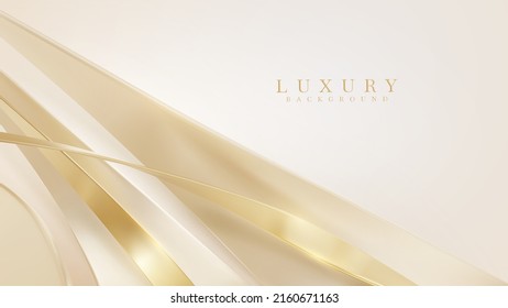 Luxury background with golden curve line element and glitter light effect decoration.