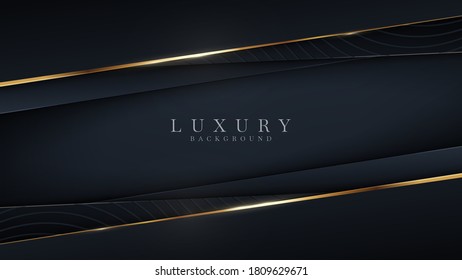 Luxury background With golden curves on the dark, vector illustration.