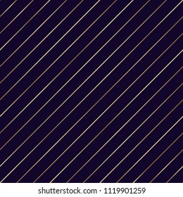 Luxury background with golden diagonal lines. Seamless pattern. Vector illustration