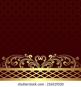 Luxury Background with golden floral Border.