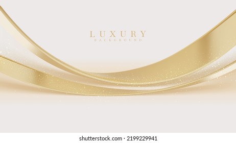 Luxury background with golden light effect decoration and bokeh elements. Vector illustration.