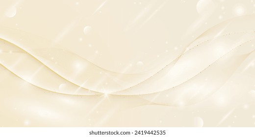 Luxury background with golden light effect decoration and bokeh elements.