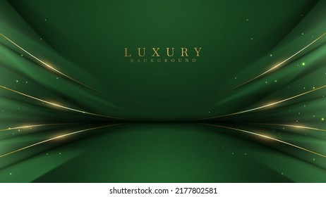 Luxury background and golden line decoration   curve light effect and bokeh elements 
